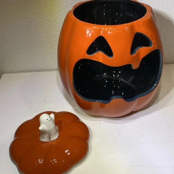 NWT Celebrate Together™ Halloween Ceramic Jack-'O'-Lantern Candy Bowl Home Decor - Picture 4 of 11